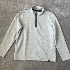 ZeroXposure Sweatshirt Mens Medium Light Grey Quarter Zip Ribbed Casual Shirt